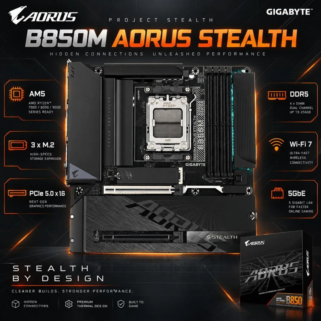 Gigabyte B850M AORUS Stealth (Black), photo 3