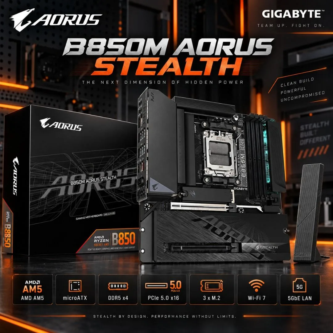 Gigabyte B850M AORUS Stealth (Black)