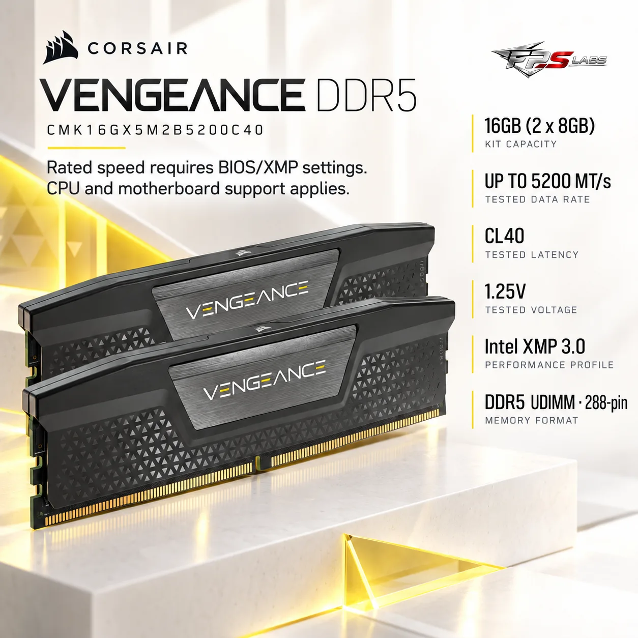 Corsair Vengeance 16GB (2x 8GB) DDR5 5200MHz CL40, photo 5